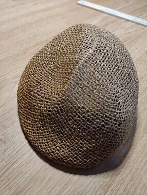 Hat Flat Cap Fitted Mens S Beige Straw Lightweight